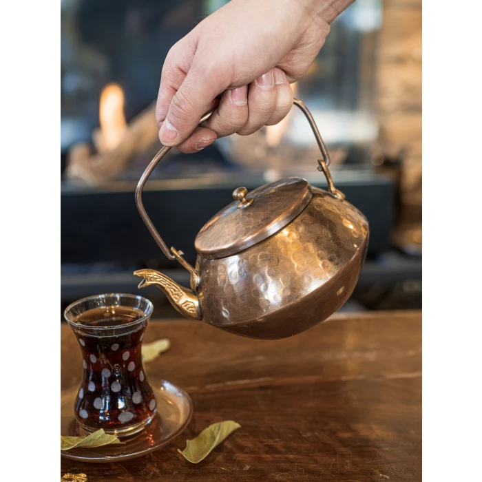 BAKIR ZEN DEMLİK ÇEKİÇ DÖVME OKSİTLİ RENK NO1