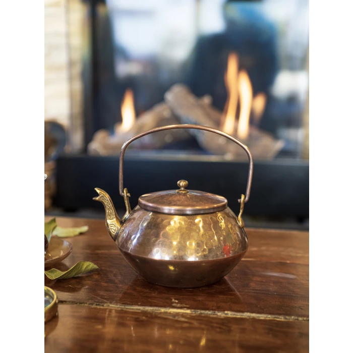 BAKIR ZEN DEMLİK ÇEKİÇ DÖVME OKSİTLİ RENK NO2