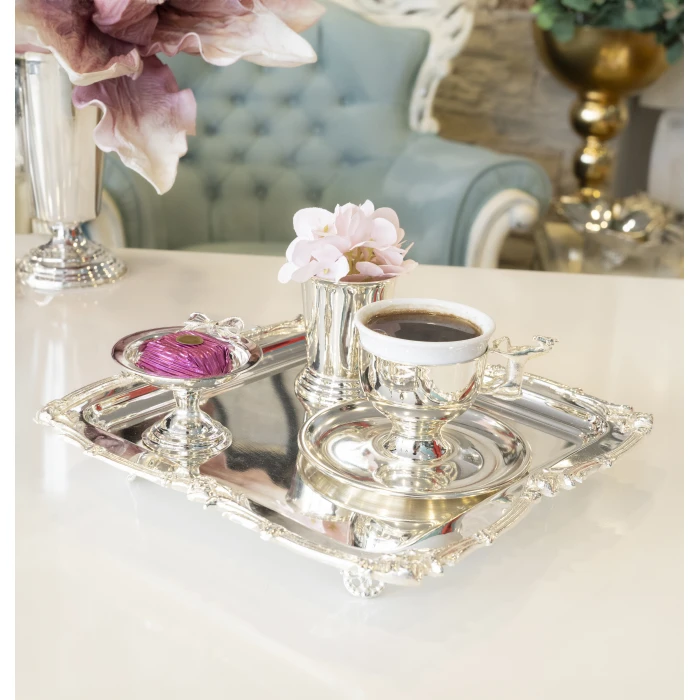 GÜMÜŞ KAPLAMA LOKUMLUK FİYONK DETAYLI (2 Adet)