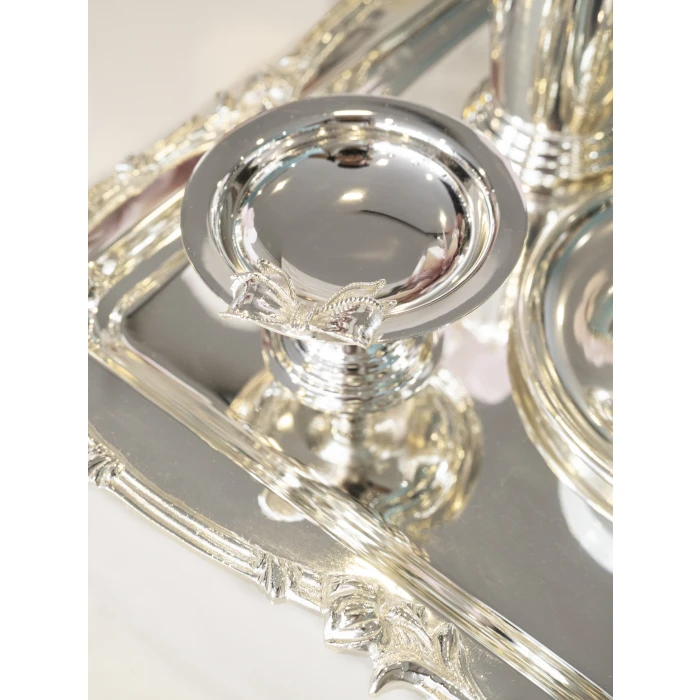 GÜMÜŞ KAPLAMA LOKUMLUK FİYONK DETAYLI (2 Adet)