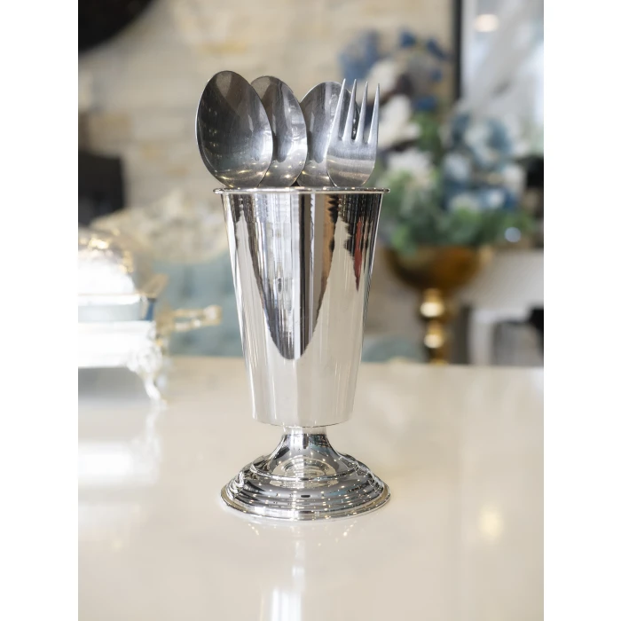 GÜMÜŞ KAPLAMA KAŞIKLIK TEK HAZNELİ , VAZO