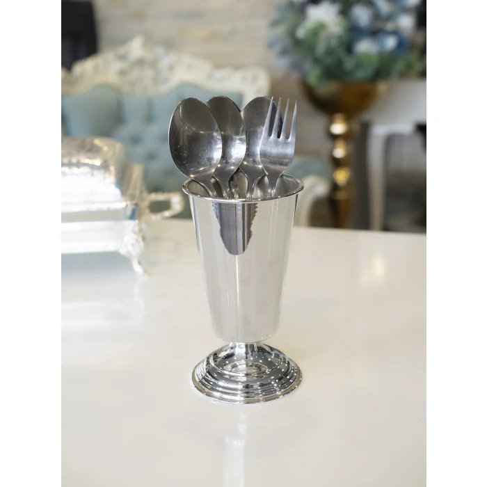 GÜMÜŞ KAPLAMA KAŞIKLIK TEK HAZNELİ , VAZO