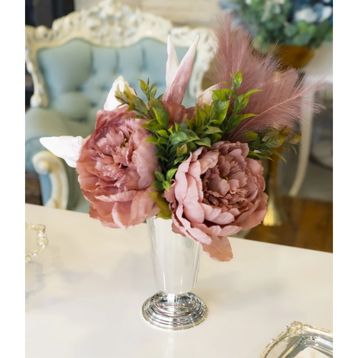 GÜMÜŞ KAPLAMA KAŞIKLIK TEK HAZNELİ , VAZO