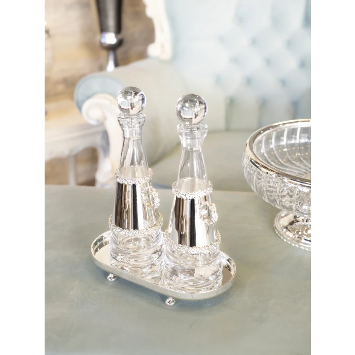 GÜMÜŞ KAPLAMA YAĞLIK-SİRKELİK SETİ   (limonluk,sirkelik)