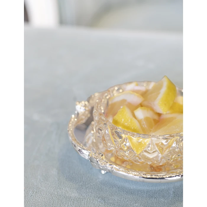 GÜMÜŞ KAPLAMA LİMON TABAĞI,MİNİ SUNUM TABAĞI,ÇEREZLİK