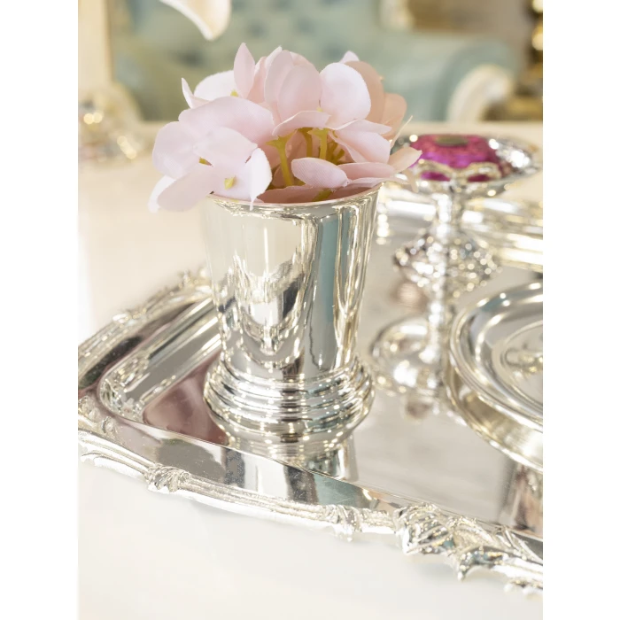 GÜMÜŞ KAPLAMA MİNİ VAZO KOVA MODEL (2 Adet)