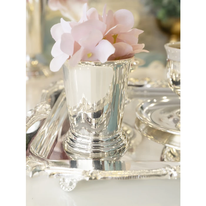 GÜMÜŞ KAPLAMA MİNİ VAZO KOVA MODEL (2 Adet)