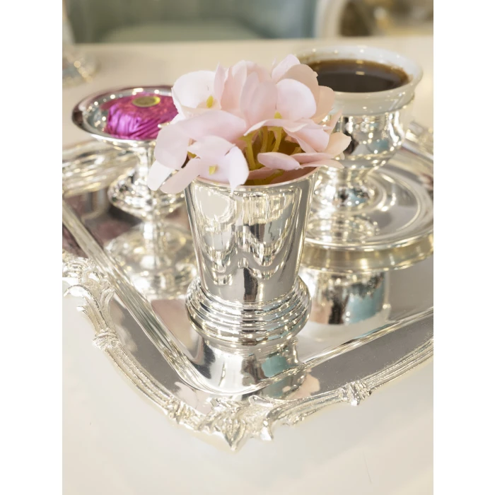 GÜMÜŞ KAPLAMA MİNİ VAZO KOVA MODEL (2 Adet)