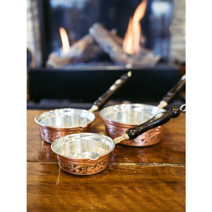 BAKIR SOS TAVASI 3LÜ OYMA NAKIŞLI MODEL BAKIR RENK