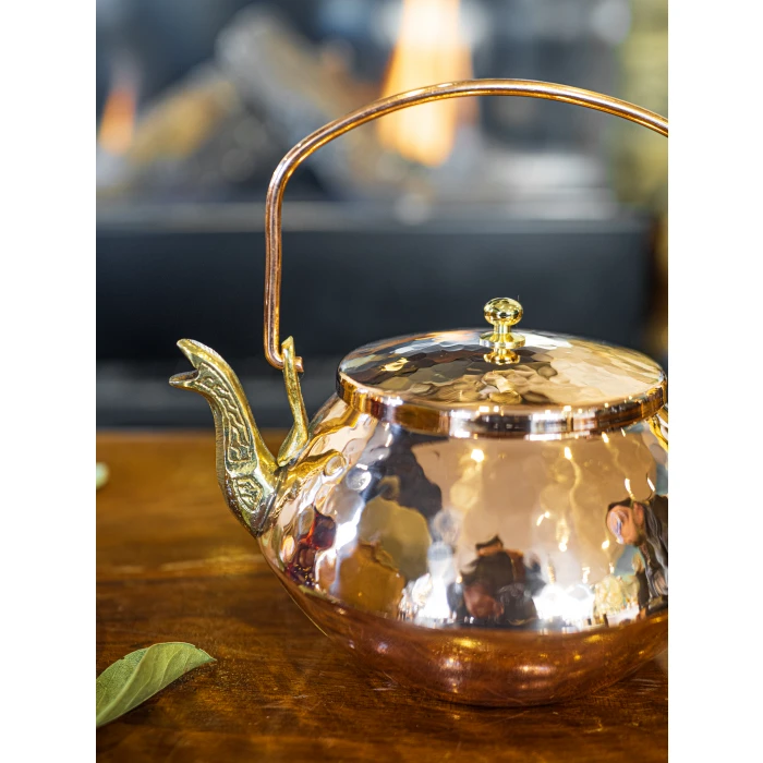 Bakır Zen Demlik Çekiç Dövme Parlak Bakır Renk No:2