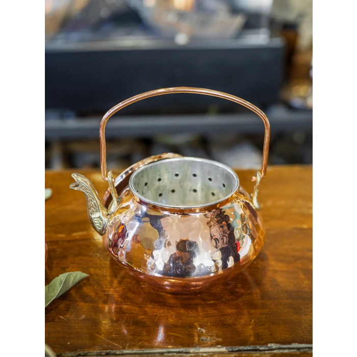 Bakır Zen Demlik Çekiç Dövme Parlak Bakır Renk No:2