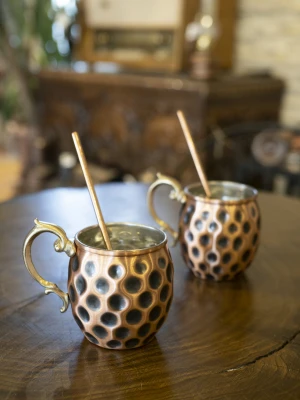 BAKIR KUPA BARDAK GAMZELİ MODEL ÇİFT RENK (2Lİ)