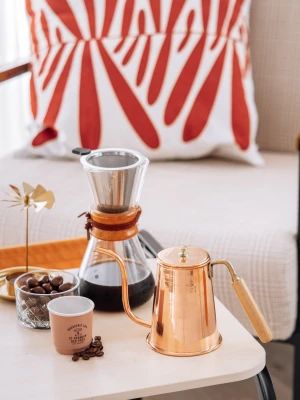 BAKIR DEMLİK MODERN KAHVE DEMLİĞİ MODEL BAKIR RENK