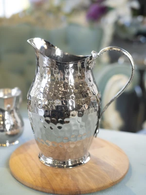 Bakır Sürahi Çekiç Dövme Antalya Model Gümüş Renk