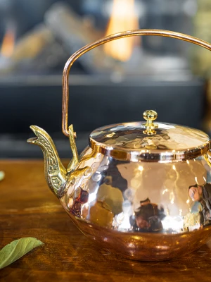 BAKIR ZEN DEMLİK ÇEKİÇ DÖVME PARLAK BAKIR RENK NO1