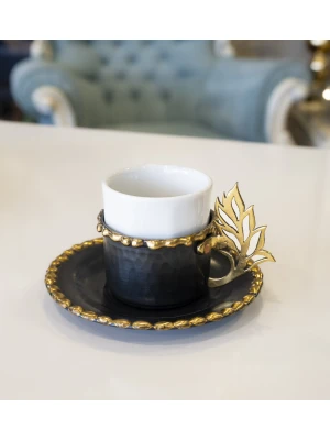 Bakır Fincan Pirinç Eritme Detaylı Buğday Dekor Model