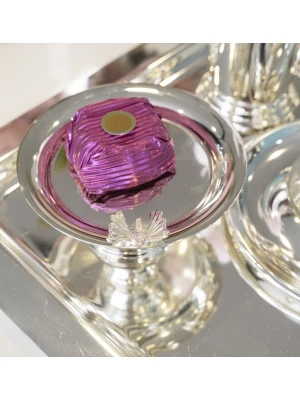 GÜMÜŞ KAPLAMA LOKUMLUK KELEBEK DETAYLI (2 Adet)