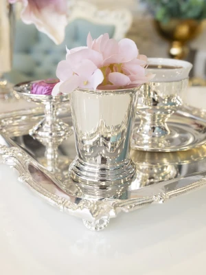 GÜMÜŞ KAPLAMA MİNİ VAZO KOVA MODEL (2 Adet)