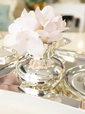 GÜMÜŞ KAPLAMA MİNİ VAZO BOMBELİ MODEL (2 Adet)