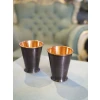 Bakır Bardak Kısa Şerbet Model Oksit Renk (Kalaysız) 2li
