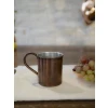 Bakır Kupa Bardak Düz Model Oksit Renk 400 ml