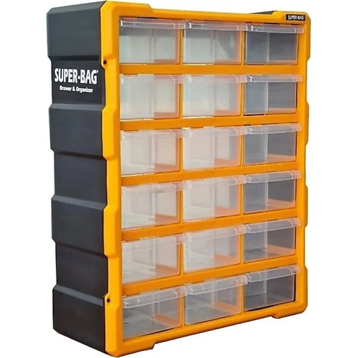 Süper Bag Büyük 18li Çekmeceli Monoblok Çekmeceli Kutu Organizer