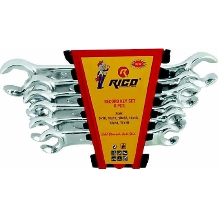 Rico 6 Parça Rekor Anahtar Seti 8-19 mm – Profesyonel Flare Nut (Rekor) Anahtar Takımı RC2428