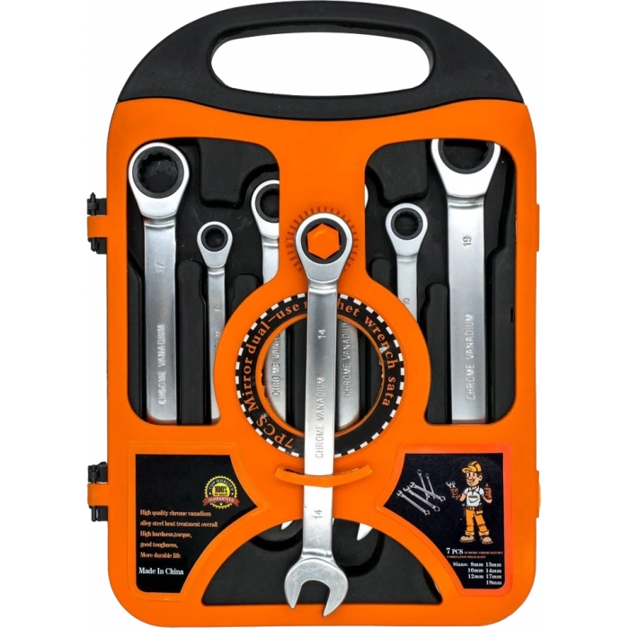 Düz Cırcırlı Anahtar Seti 7 Parça