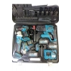 4Lü Profesyonel Şarjlı Set |Akülü Matkap, Hilti, Spiral, Torklu + 3 Batarya + Şarj Aleti