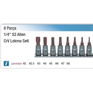 NT 1/4 8 PARÇA TORX LOKMA SETİ