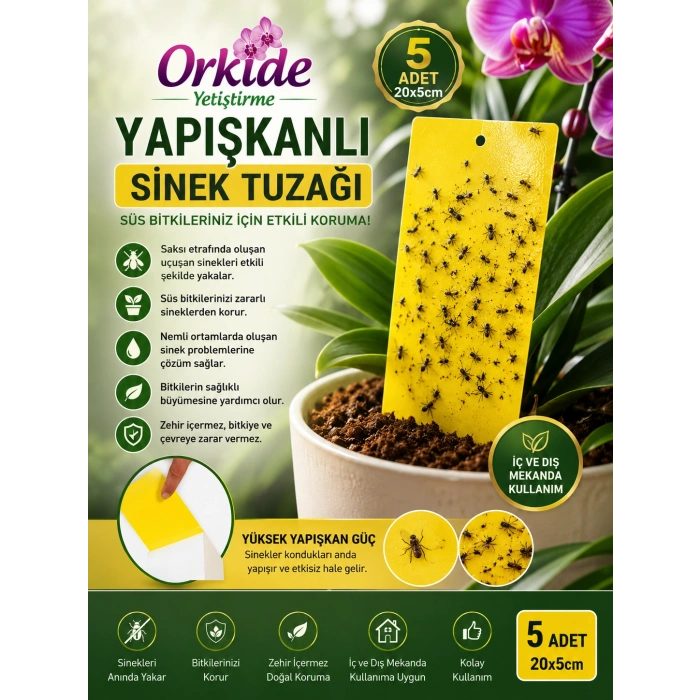 Yapışkanlı Sinek Tuzağı 5 Adet
