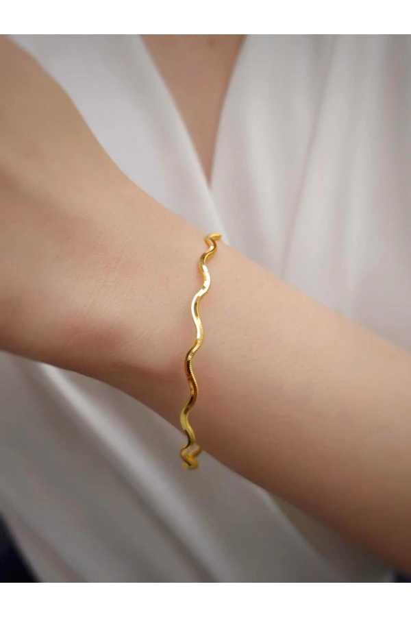 22 Ayar 10gr Zikzak Ajda İşçiliksiz Bilezik