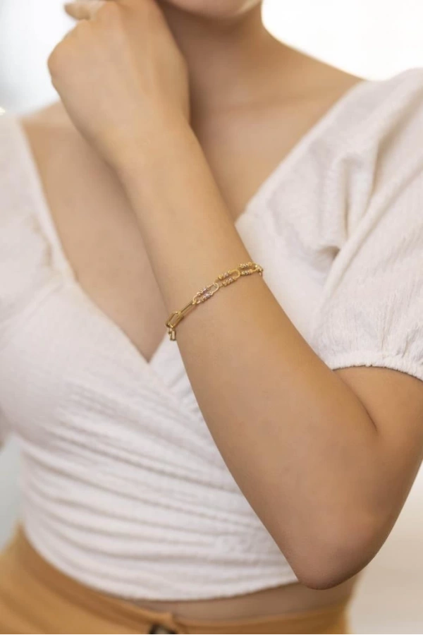 Yiğitbaşı Gold 14 Ayar Fancy Bileklik