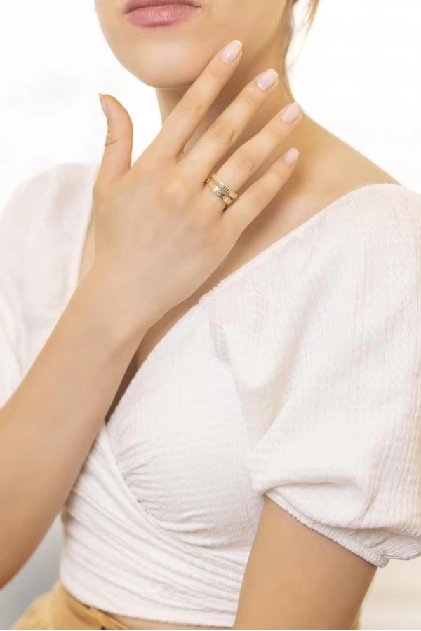 Yiğitbaşı Gold 14 Ayar Fancy Yüzük (3599)