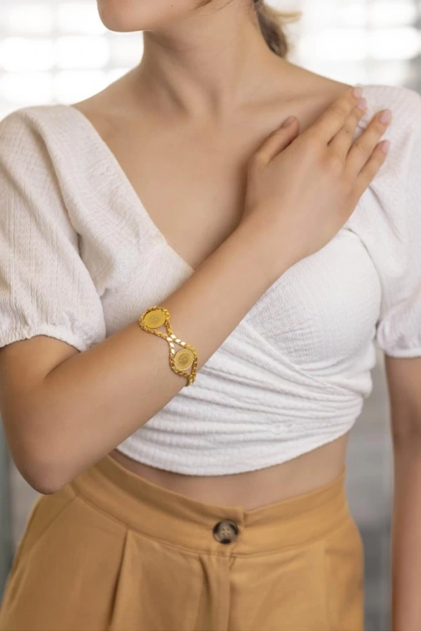 Yiğitbaşı Gold 22 Ayar 2li Uruplu Bileklik