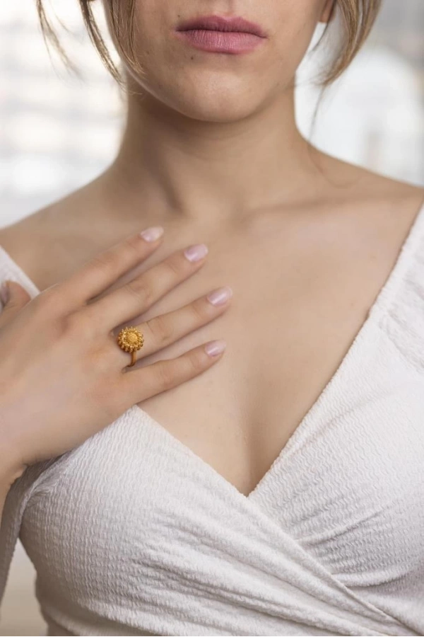 Yiğitbaşı Gold 22 Ayar Baget Tektaş Yüzük 3142