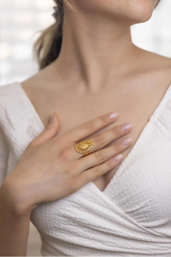 Yiğitbaşı Gold 22 Ayar Fancy Dorika Yüzük (3011)