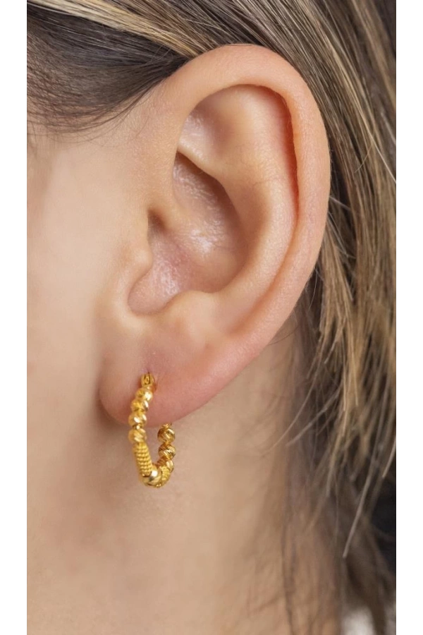 Yiğitbaşı Gold 22 Ayar Halka Küpe (3488)