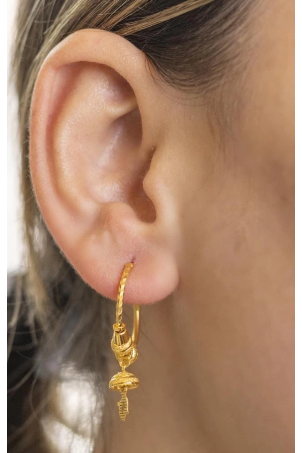 Yiğitbaşı Gold 22 Ayar Hint Küpe (3489)