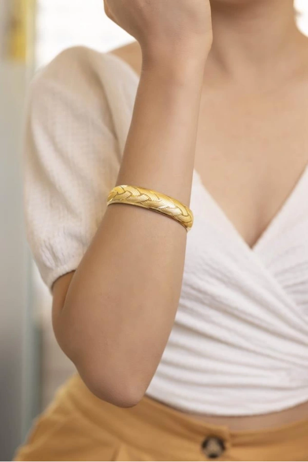 Yiğitbaşı Gold 22 Ayar İşçiliksiz 15mm Şarnel Bilezik