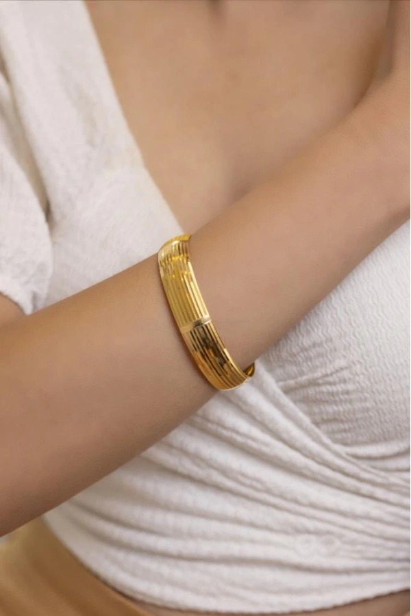 Yiğitbaşı Gold 22 Ayar İşçiliksiz 15mm Şarnel Bilezik