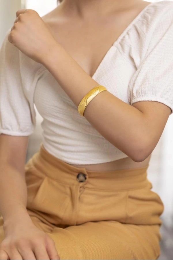 Yiğitbaşı Gold 22 Ayar İşçiliksiz 15mm Şarnel Bilezik