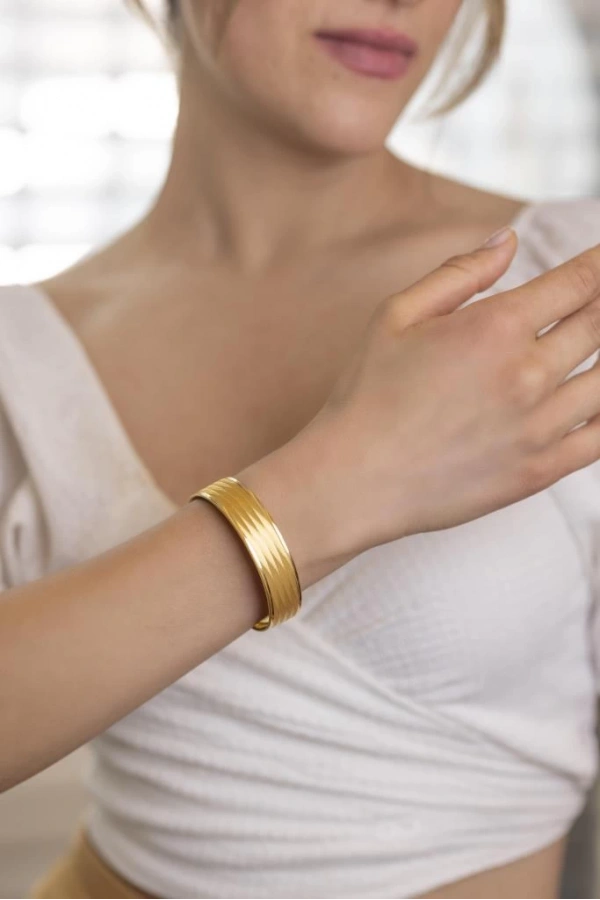 Yiğitbaşı Gold 22 Ayar İşçiliksiz Trabzon 15mm Şarnel Bilezik 3231