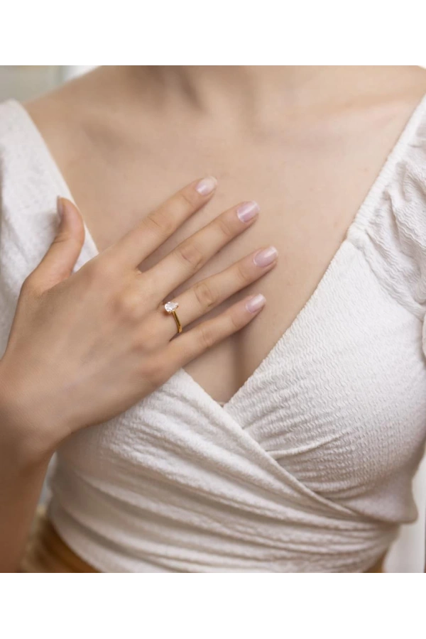 Yiğitbaşı Gold 22 Ayar Tektaş  Damla Yüzük 3229