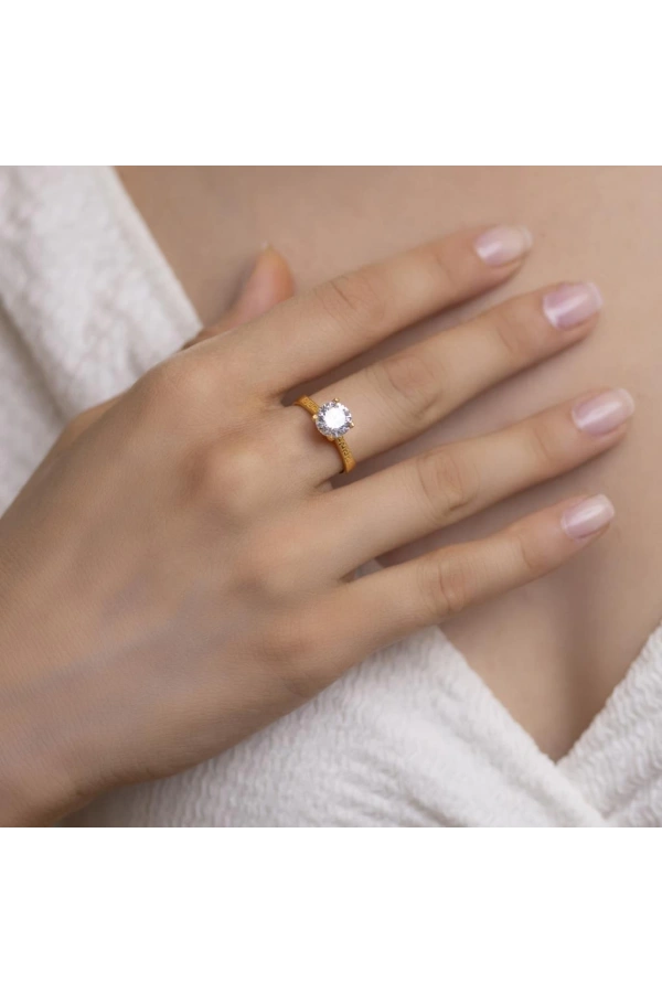 Yiğitbaşı Gold 22 Ayar Tektaş Yüzük 3222