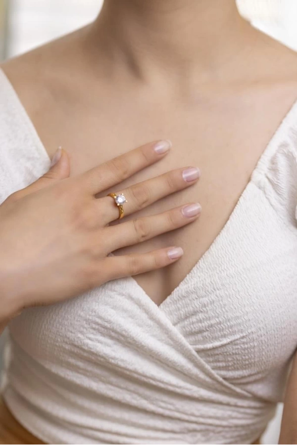 Yiğitbaşı Gold 22 Ayar Tektaş Yüzük 3227