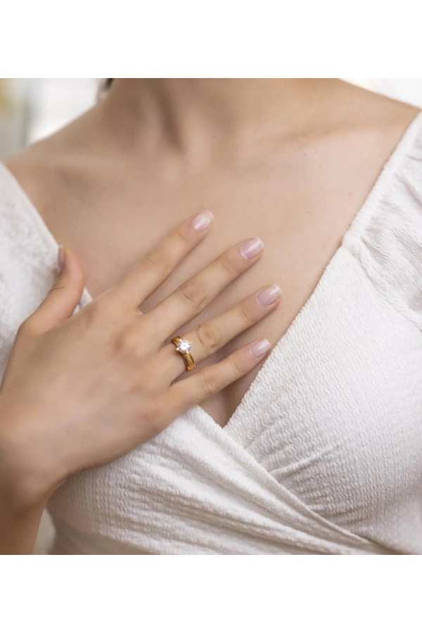 Yiğitbaşı Gold 22 Ayar Tektaş Yüzük 3234