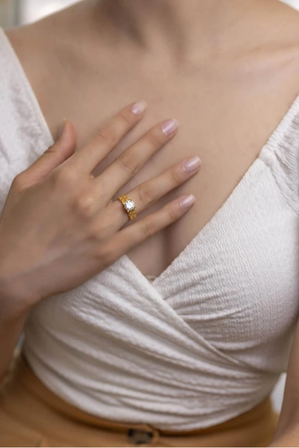 Yiğitbaşı Gold 22 Ayar Tektaş Yüzük 3320