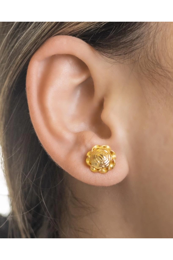 Yiğitbaşı Gold 22 Ayar Top Küpe (3327)