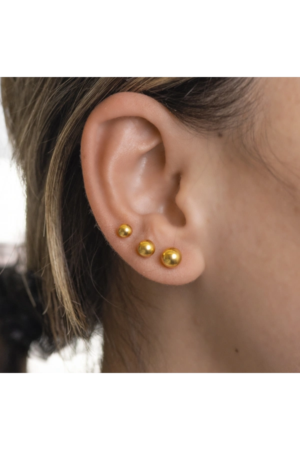 Yiğitbaşı Gold 22 Ayar Top Küpe (3618)